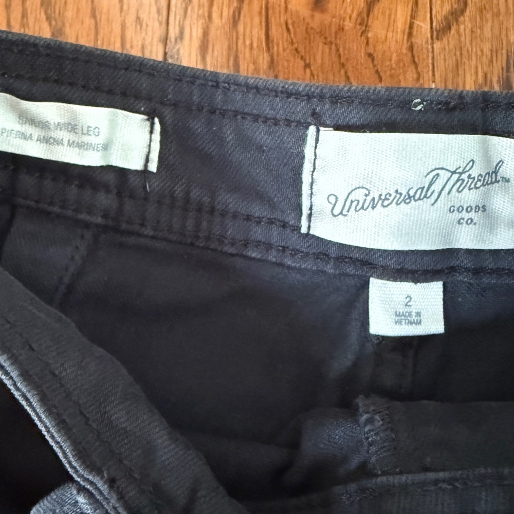Black High-Rise Sailor Wide-Leg Ankle Jeans - Picture 7 of 8